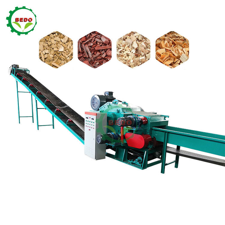 Machine électrique de fabrication de copeaux de bois de bambou de 380V 8-10T/H Chipper à tambour industriel