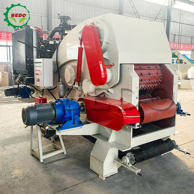 Convecteur hydraulique à moteur d'alimentation à moteur diesel machine à déchiqueter le bois certifiée CE déchiqueteur de type tambour industriel